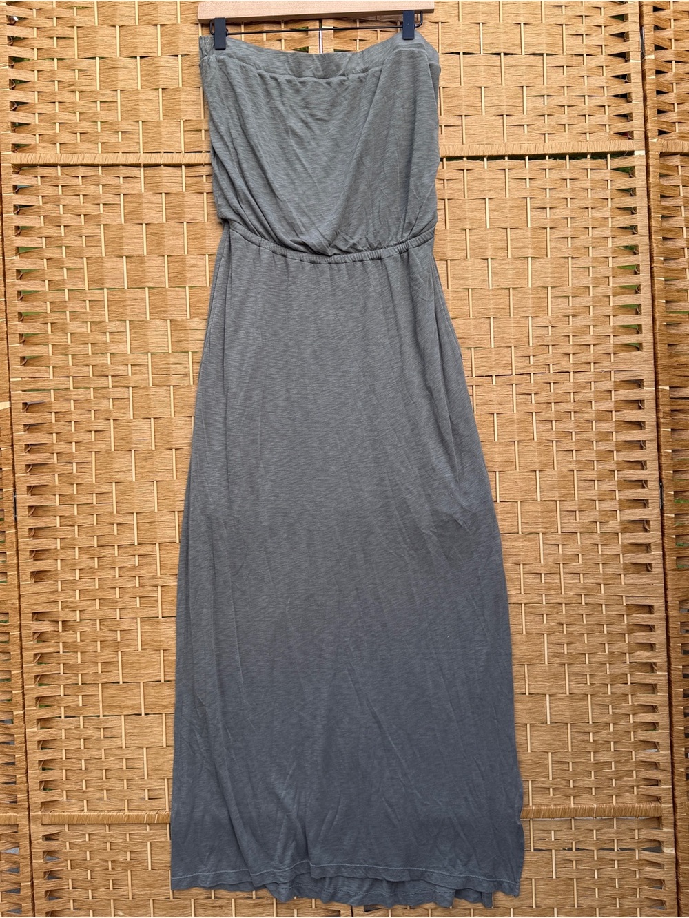 Splendid Strapless Green / Gray Maxi Dress - Casual Summer Dress Women’s Medium